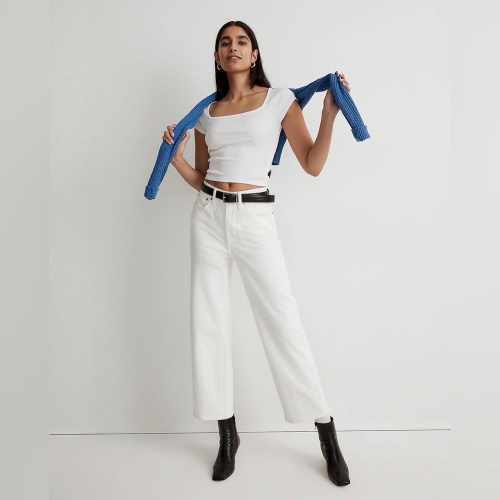 NWT Madewell The Perfect Vintage Wide-Leg Crop Jean